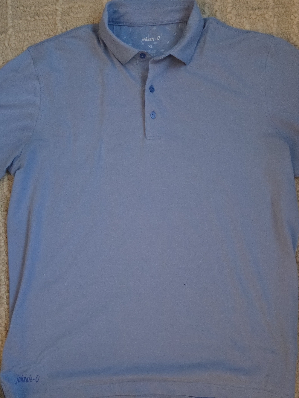 johnnie-O Prep-Performance Blue Heathered Golf Polo Shirt Men XL